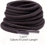 2 Pairs Round Boot Laces Heavy Duty And Durable Shoelaces For Boots, Work Boots, Hiking Shoes - Image 3