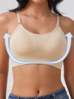 Seamless & Wireless Women'S Bralette - Deep U-Neck, Backless Design With Removable Pads, Comfort Fit For Casual Attire - Image 5