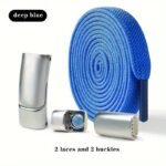 1 Pair 8Mm Mesh Elastic Laces With Magnetic Buckle, Casual Polyester Lightweight Woven Shoelaces, Solid Color, Easy No-Tie Lazy Shoelaces For Sneakers And Shoes - Image 16