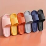 Solid Color Eva Pillow Slides, Soft Sole Lightweight Home Bathroom Slides, Non-Slip Comfort Beach Shoes - Image 6