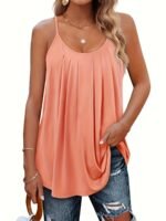 Plus Size Solid Cami Top, Crew Neck Spaghetti Strap Top For Summer, Women'S Plus Size?Clothing - Image 4