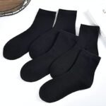 5/10 Pairs Women'S Lightweight Breathable Black Ankle Socks - Solid Color Basic Everyday Casual Socks, Soft Comfort Fit, Hand Wash Only, Cute Socks, Versatile Clothing Accessory, Simple Sock Pattern - Image 3