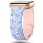 Women'S Floral Engraved For Apple Watch Band - Soft Silicone Sport Strap With Butterfly Clasp, Cute Flower Pattern Compatible With Series 1-10 & Ultra/Ultra 2/3/Se (38Mm-49Mm) - & Floral Design, Comfortable Durable Strap For Casual Attire - Image 9