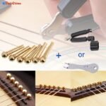 6Pcs Pure Copper Brass Guitar Bridge String Nails - Golden-Tone Finish, Durable Acoustic Guitar Maintenance For Stability & Aesthetic Appeal, Guitar Accessories, String Repair Tool, Elegant Accessory, Shiny Metallic Finish