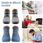 Ns-Sherpa Fluffy Bed Slippers For Men & Women - Warm, Non-Slip, Comfortable Knitted Socks With Plush Fleece Lining, Striped Design, Perfect For Indoor Use, Indoor Slippers | Plush Lined Socks | Knitted Socks, Slippers For Indoor Use, Bed Sock Men, Fuzzy Sock Extra Large, Sleep Sock Big Size, Thermal Sock For Sleeping, Sock Men Extra Shirt, Men Sock Good Quality - Image 7