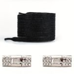 1 Pair Elastic No-Tie Shoe Laces With Diamond Buckle, Lightweight Acetate Rivet Laces, Solid Color Fashion Sneaker Laces, Hand Washable, Woven Craftsmanship, Sports Style - Image 9