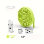 1 Pair Of 8Mm Wide Elastic Flat Straps With Metal Press Switch Buckle, Free Binding And Tying, Lazyman'S Shoelaces - Image 13