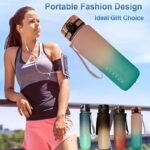1Pc Portable Leakproof Water Bottle With Time Marker And Carrying Strap - Image 12