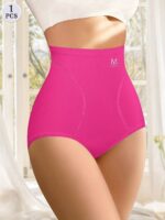 High-Waisted Tummy Control Seamless Women'S Panties, Triangle Cut, Comfortable Fit, Shaping And Lifting, Summer Thin Style, Black Color. - Image 5