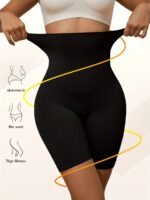 High-Waisted Shaping Panties For Women - Elegant Polyamide Knit Fabric Control Briefs With 90% Polyamide 10% Elastane, Solid Color, High Support With Leg Shaping And Tummy Control, 1 Pc Pack - Image 9