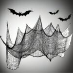 1Pc/10Pcs Black & White + Spider Web Mesh, Dark Gothic Style With Sheer Fabric And Irregular Netting / Wrinkled Drape Effect For A Lightweight Transparent Look - Perfect Halloween Decor To Create Mystery Atmosphere: Ideal Party Props Or Porch Staircase Adornment - Image 2