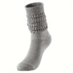 1/3 Pairs Solid Slouchy Socks, Lazy & Comfy Knee High Socks, Women'S Stockings & Hosiery - Image 5