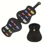 Guitar Pick Storage Pouch - A Guitar-Shaped Case That Can Hold 18 Guitar Picks, Easy To Carry.