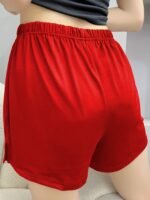 Women'S Casual Sleep Shorts, Plus Size Solid Elastic Waist Side Split Lounge Shorts - Image 9