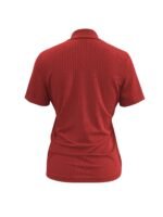Women'S Solid Red V-Neck Zip-Up Short Sleeve T-Shirt - Middle Eastern-Inspired Elegance Collection, Machine Washable Spring/Summer Casual Top, Everyday Comfort Wear, Easycare Fabric, Comfortable Fit Shirt - Image 7