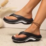 Women'S Stylish Casual Solid Color Eva Molded Flip-Flops, Comfortable And Soft, Suitable For All Seasons, Perfect For Daily Life, Work, Or Beach Vacations And Various Occasions. - Image 3