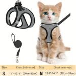 Reflective Soft Mesh Escape-Proof Cat Harness & Leash Set: For Safe Outdoor Walks With Your Kitten - Image 9
