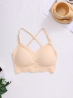 Multiple Methods Simple Solid Seamless Bra, Comfy & Breathable Backless Push Up Removable Padded Bra, Women'S Lingerie & Underwear - Image 4
