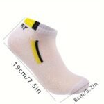 5-Pack Men'S Low-Cut Athletic No-Show Socks - Breathable Moisture-Wicking Ankle Socks With Arch & Sporty Logo (White/Black) - Thin Cushioned For Gym,, - Multi-Color Options - Bulk Discount - Image 11