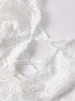 Plus Size Wedding Sexy Bra, Women'S Plus Floral Lace Crisscross Front Scalloped Trim Bralette - Image 5