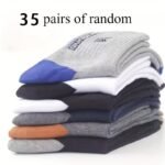 New Black Business Solid Color Socks For Men, Mid-Calf Length, Suitable For Spring, Autumn, And Winter, Available In Sizes 5, 10, 15, 20, 25, 30, 35, And 40. - Image 13