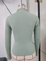 Women'S Quick-Dry Long Sleeve Zip-Up Sports Jacket - High Elasticity Breathable Yoga & Running Top With Front Pockets, Slim Fit All-Season Activewear For Gym, Outdoor Activities, Sleek Design, Durable Fabric - Image 8