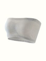 3-Pack Elegant Black Bandeau Bra Tops, Anti-Slip Gathered Chest Wrap, Seamless Strapless Breathable Lingerie Set - Image 9
