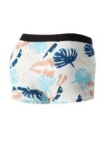 4Pcs Men'S Boxer Briefs - Breathable, Comfort Fit With Vibrant Tropical Floral & Leaf Print, Elastic Waistband, Lightweight & Stylish For Casual Attire, Comfortable Undergarment | Vibrant Print Boxers | Smooth Texture Fabric - Image 7