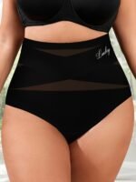 Plus Size High-Waisted Shaping Women'S Underwear Made Of Breathable Mesh, Featuring Cross-Body Control, Seamless, Triangular Design For Body Sculpting And Lifting. - Image 8