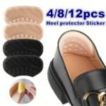 4/8/12Pcs Heel Sticker, Memory Foam, Anti-Drop, High Heel Shoes Heel Anti-Wear Foot Sticker, Big Change Small Artifact, Loafer Shoes, Leather Shoes, Half Size Pad, Change One Size, Half Size, Length 3.51In/9Cm, Width 1.97In/5Cm For Heel
