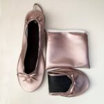 Women'S Portable Ballet Flats, Bowknot Rollable Soft Sole Wedding Flat Shoes, Comfy Dancing Flat Shoes With Purse Bag - Image 7