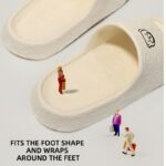 1 Pair Eva Slippers For Couples, Cartoon Bear Design, Comfortable Non-Slip Thick Sole, All-Season Casual Home Bathroom Sandals, Hand Washable, House Slippers - Image 8