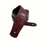 Premium Faux Leather Guitar Strap - Adjustable 129.54Cm-149.86Cm, Durable & Embossed Design With Floral Patterns Or Crocodile Texture, Ideal For Acoustic, Electric & Bass Guitars - Available In Multiple Colors, Guitar Accessories - Image 4