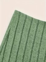 Solid Color Ribbed Bodycon Skirt, Casual High Waist Slim Below Knee Skirt, Women'S Clothing - Image 6