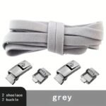 Casual Style Elastic Shoe Laces With Metal Buckles, 8Mm Spandex, Hand Washable, Hollow Detail, Woven Lightweight Solid Color Shoe Strings - 1 Pair - Image 13