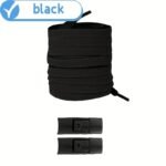 1 Pair Easy-Install Elastic Flat Shoelaces With Metal Buckles - No-Tie, Lightweight & Durable Polyester Blend - Ideal For Sneakers, Hiking & Casual Shoes - Handwashable, Shoe Accessories - Image 5