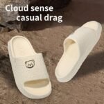 1 Pair Eva Slippers For Couples, Cartoon Bear Design, Comfortable Non-Slip Thick Sole, All-Season Casual Home Bathroom Sandals, Hand Washable, House Slippers - Image 6