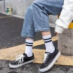 1/6 Pairs Striped Athletic Socks, Simple & Comfy Unisex All-Match Mid Tube Socks, Women'S Stockings & Hosiery - Image 9