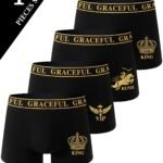 4Pcs Men'S Boxer Briefs - Stylish & Comfortable High-Elasticity Underwear With Golden Geometric Patterns, Soft Breathable Fabric For Casual Attire, Everyday Comfort | Stylish Boxers | Comfortable Fit