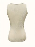 Solid Button Front Crew Neck Tank Top, Casual Sleeveless Top For Summer, Women'S Clothing - Image 10