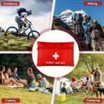 Complete First Aid Kit For Home, Car, Camping & Hiking - Includes Scissors And Tweezers | Portable & Durable | Multi-Purpose Outdoor Use | Red, Camping Essentials, Emergency Preparedness, Compact Design, Lightweight Kit, Sturdy Construction, Highquality Materials, Survival Gear, Home Safety, Outdoor Enthusiasts, First Aid Kit Fully Stocked, First Aid Kit For Salon, First Aid Kit, First Aid Kit, First Aid Kit Accessory, Emergency Pouch, Camping Supplies, Emergency Kit, Medicine - Image 5