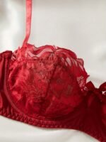 Contrast Lace Push Up Bra, Elegant Scallop Trim Bow Tie Bra, Women'S Lingerie & Underwear - Image 3