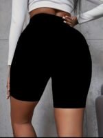 Solid Color High Waist Cropped Leggings, Versatile Skinny Stretchy Cropped Leggings For Summer, Women'S Clothing - Image 7