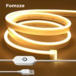 Fomzze Smart Touch Control Led Neon Lights Strip - Usb-Powered Dimmable Rgb-Free Color-Changing (White) Flexible Led Light With App-Like Touch Dimmer For Tv Backlight, Bedroom, Cabinets, Diy Decor - Plug & Play Usb Cable