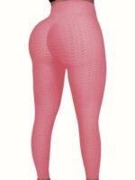 Women'S High-Waisted Peach Lift Yoga Pants - Stretchy, Butt-Lifting, High-Elasticity Fabric, Dark Blue, Perfect For Spring/Summer/Fall Workouts, Workout Leggings | Sleek Workout Pants | Highelasticity Pants, Workout Leggings - Image 3