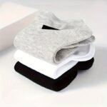 5 Pairs Of Men'S Breathable Socks - Polyester Fiber Material, Light, Simple Solid Color Design, Durable And Elastic Daily Leisure And Comfort, Versatile Shoes, Fashionable Style, Comfortable Fit, Soft Fabric, Essential For Dynamic Life - Image 5