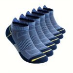 6Pcs Acefine Men'S Breathable Mesh Athletic Socks - Moisture-Wicking, Comfort Fit With Heel Tab & Bright Ear-Catching Colors, Polyester/Spandex Blend, Ideal For Running & Sports - Image 12