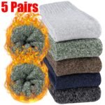 5Pcs Men'S Thermal Winter Socks - Cozy & Warm For Hiking, Fishing | Breathable Polyester Blend | Machine Washable - Image 9