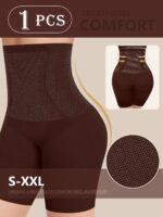 1Pc Women'S High-Waist Breathable Comfort Shapewear Boxer Briefs - Seamless, Butt-Lifting, S-Xxl Size, Elegant Solid Color Underwear For Everyday & Special Occasions, High Waisted Boxer Shorts, Butt Lifting Underwear, Minimalist Underwear, Comfortable Fit - Image 3