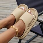 Women'S Breathable Eva Slippers - Fashionable Thick Sole, All-Season Indoor House Shoes With "Original" Lettering, White, Comfortable & Stylish For Home Or Beach Use, Indoor Slippers - Image 10